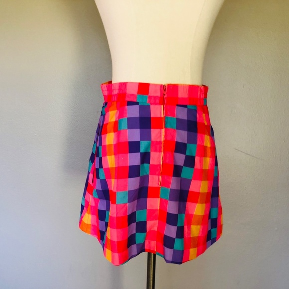 Pleated Short Skirt Size 6 TAIL Checks Side Zipper - Picture 8 of 9